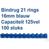 GBC Baguettes à relier , plastique, Ø 16 mm, 100 p., bleu