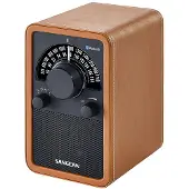 Sangean WR-15 BT, radio en bois, BT, cuire, brun