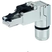 Telegärtner mâle coudé, assemblage sur site Cat.6A mâle, droit, Câble + prise électronique, Argent