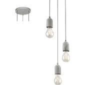 Eglo Lampe à suspendre "SILVARES" 3x60 W Gris 95523