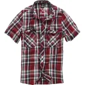 Brandit Chemise 'Roadstar' bleu foncé / lie de vin / rouge carmin / blanc