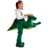 MOM Dino Rider Junior Costume Vert 7-9 Years Enfants