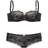 s.Oliver Ensemble de linge beige / noir