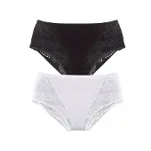 Petite fleur Slip scultant noir / blanc