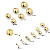 Marie-Celeste Celeste oorknoppen massief - 2 mm - Goud
