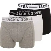 Jack & Jones Boxers 'Sense' gris chiné / noir / blanc