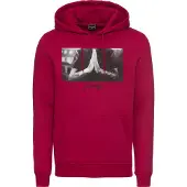 Mister tee Sweat-shirt 'Pray' gris / rouge rubis