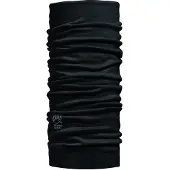 Buff Unisexe, Cagoule + tour de cou, Laine mérinos, Noir, Taille unique