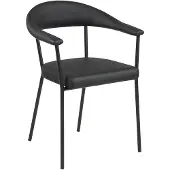 Ebuy24 Ava chaise de salle à manger avec accoudoirs noir.