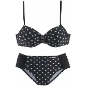 LASCANA Bikini noir / blanc