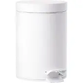Zone Denmark Seau à pédale Solo, Poubelle à pédale, Poubelle, Seau de toilette, Seau de bain, Acier, White, 3 L, 330169