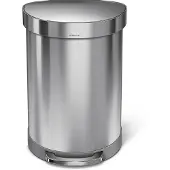 Simplehuman Poubelle semi-circulaire avec sac poubelle inox 60 litres -