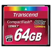 Transcend - Carte mémoire flash - 64 Go - 800x - CompactFlash