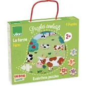 Vilac Puzzle évolutif ferme - - 4 puzzles de 6 à 16 pièces