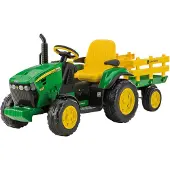 Peg-Pérego John Deere Ground Force IGOR0047 Tracteur 12V avec remorque pour enfants à partir de 3 ans