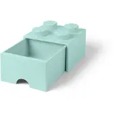 LEGO Brique bleu clair aqua de rangement à tiroir et à 4 tenons