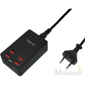 Logilink Pa0140 (44 W, 8 ports), Chargeur USB, Noir