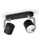 Philips myLiving 2 pièces Byrl LED SceneSwitch noir métal blanc chaud à blanc neutre dimmable avec l'interrupteur existant [classe énergétique A++]