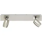TRIO Michael Spot De Plafond Double Moderne À 2 Lumières, Nickel Mat