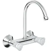 GROHE Costa Mitigeur d?évier à deux poignées, saillie 182mm, bec courbe, orientable, 31191001