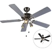 QAZQA Ventilateur de plafond en acier 110cm 3 lumières avec cordon de serrage - Mistral