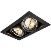 QAZQA Spot encastré noir orientable AR111 2 lumières - Oneon