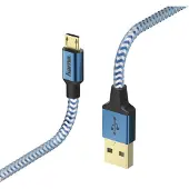 Hama Câble de charge/données "Reflective", Micro-USB, 1,5 m, bleu (00178289)