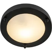QAZQA Plafonnier moderne noir 18 cm IP44 - Yuma