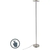 JUST LIGHT Plafonnier LED, couleur acier, variateur tactile, hauteur 190 cm