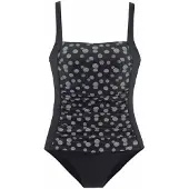LASCANA Maillot de bain modelant noir / blanc cassé