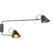QAZQA Applique murale moderne noire 2 lumières réglable - Lune