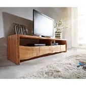 DELIFE Meuble-TV Live-Edge 190 cm acacia nature 4 tiroirs 2 compartiments
