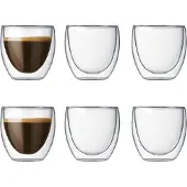 Bodum Pavina Lot de 6 petits verres à double paroi - 80 ml
