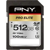 PNY PRO Elite - Carte mémoire flash - 512 Go - UHS-I U3 / Class10 - SDXC UHS-I