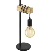 Eglo Lampe, E27 max 60W industriel métal noir connectée, Townshend