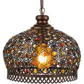 Eglo 49764 JADIDA E27 Lampe à suspendre Ø330mm Cuivre-Antique Multicolore