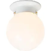 QAZQA Plafonnier rétro en verre opale blanc - Scoop
