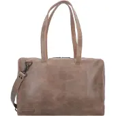 Plevier Sacoche ordinateur portable 15,6" pour Femmes Cuir de vachette pleine fleur 1 poche Taupe