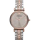 Giorgio Armani Emporio AR1840 GIANNI T-BAR Montre femme en acier inoxydable bicolore