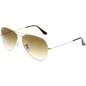 Ray-Ban AVIATOR GRADIENT, Adulte, Unie, Aérien, Or, Verre non polarisé, Métal