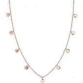 Rosefield Textured Coins Double Wrap Rose Gold Collier, (Laiton, 45 cm)