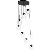 QAZQA Suspension Art Déco noire 7 lumières - Pallon