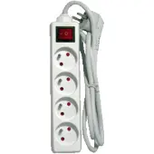 Chacon Bloc multiprise 3 m + Interrupteur Blanc