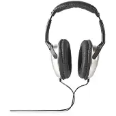 Nedis Casque supra-auriculaire filaire - 3.5 mm - longueur de câble : 2.70 m - réglage du volume - noir / argent