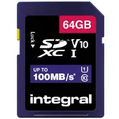 Integral INSDX64G-100V10, 64 Go, SD, UHS-I, 100 Mo/s, Classe 1 (U1), V10