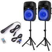 VONYX VPS152A Kit d'enceintes actives 1000 W 15" (38 cm) Port USB/SD MP3 BT