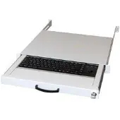 Aixcase AIX-19K1UKDETB-W 19" Rack 1U Tastatur DE Trackball PS2&USB lichtgrau