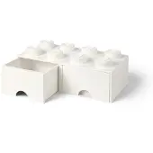 LEGO Brique 8 tenons avec tiroirs - blanc