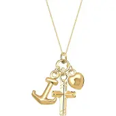 Elli Chaîne ' Anker, Herz, Kreuz, Multipendants' or