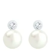 Elli Boucles d'oreilles argent / blanc perle